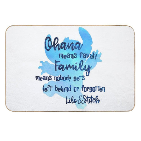 Ohana Means Family  Fade-Resistant Bath Mat