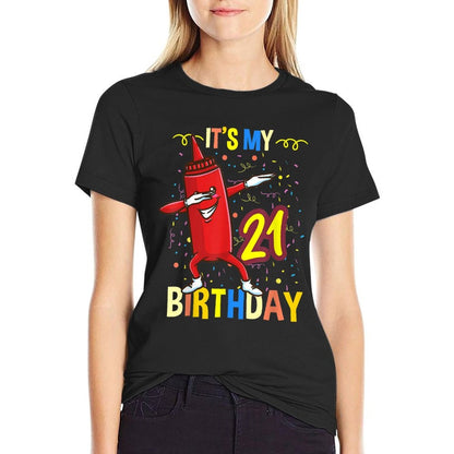 Its My 21st Birthday Dabbing Ketchup  Easy-care T-Shirt