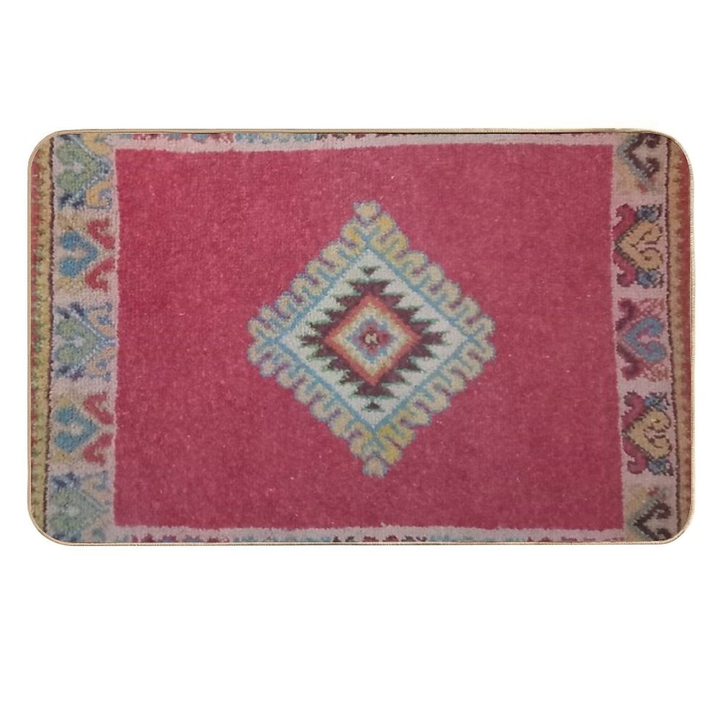 Vintage Moroccan Turkish Rug-Kelim Ethnic Woven Aztec Oriental  Carpet  Eco-Friendly Bath Mat