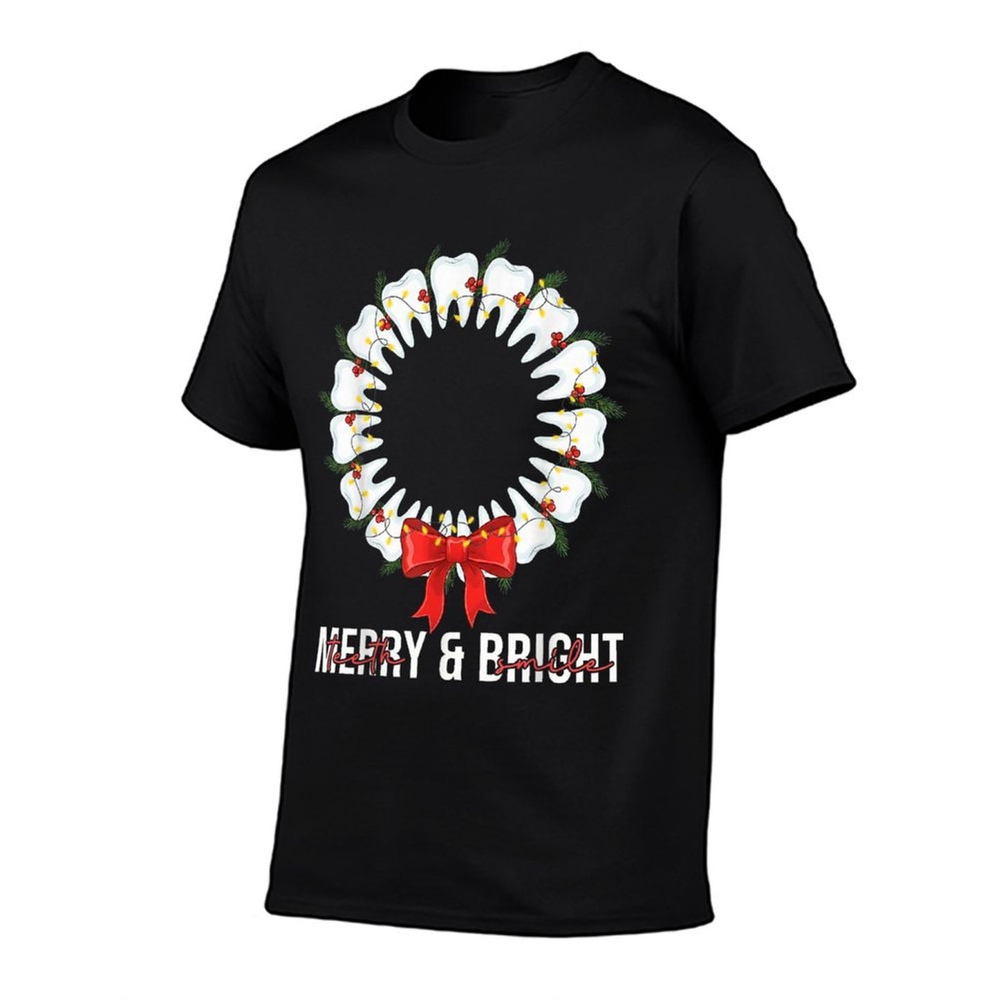 Teeth Smile Be Merry And Bright Dental Dentist Christmas  Moisture-wicking T-Shirt