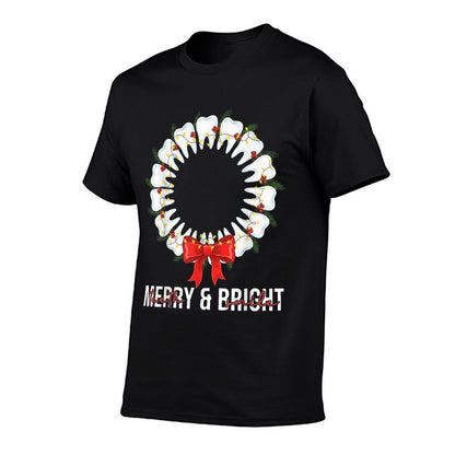 Teeth Smile Be Merry And Bright Dental Dentist Christmas  Moisture-wicking T-Shirt