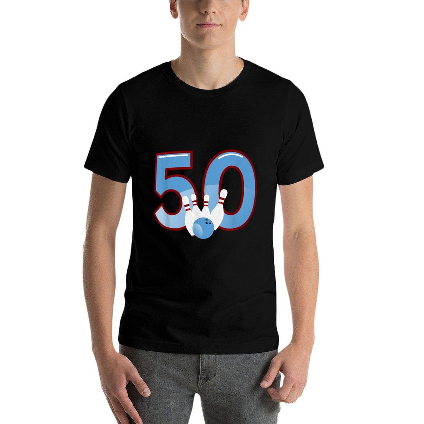 Happy 50th Birthday 50 Bowling Gift Apparel  Wrinkle-resistant T-Shirt