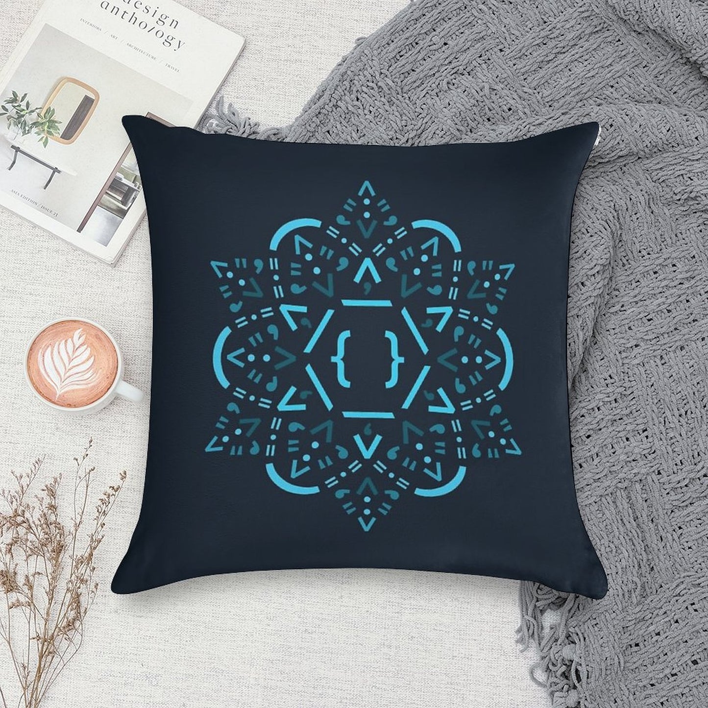 Code Mandala - React Framework Soft Luxury Feel Throw Pillow