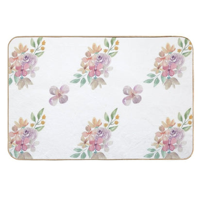 Watercolor Floral Pattern 4  Dirt-Trapping Bath Mat