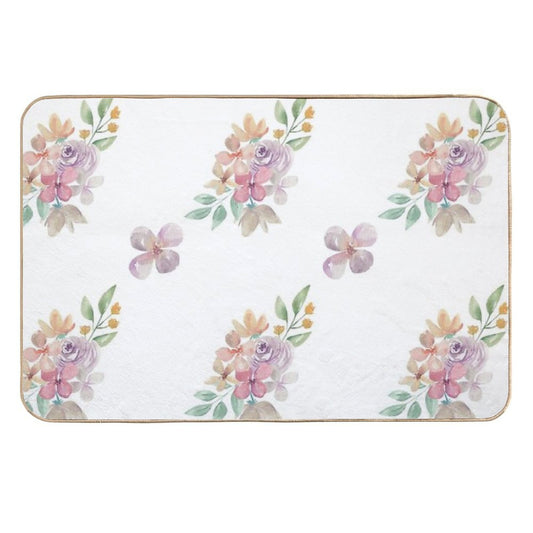 Watercolor Floral Pattern 4  Dirt-Trapping Bath Mat