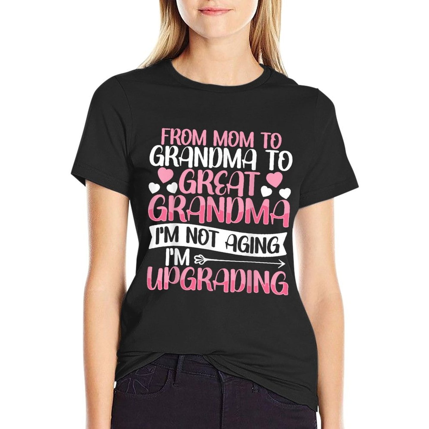 Great Grandmother First Time Great Grandma  Oversized Silhouette T-Shirt