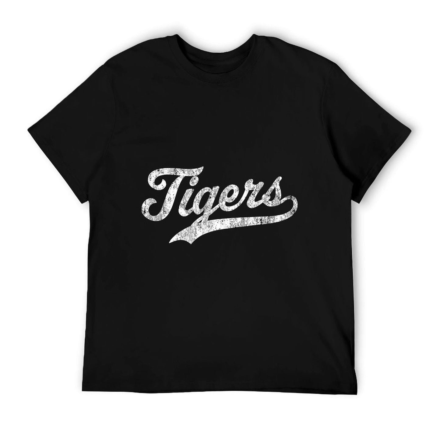 Tigers Mascot T Vintage Sports Name Design Ribbed Collar T-Shirt