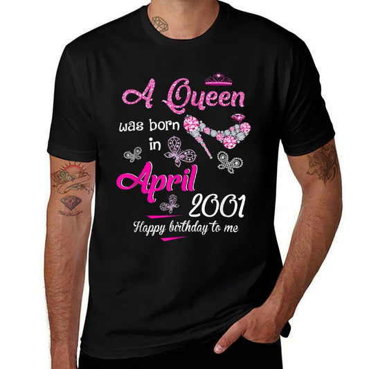 A Queen Was Born in April 2001 21st Birthday  Slim-fit Cut T-Shirt