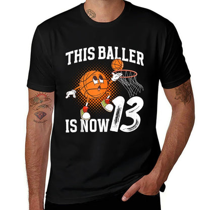 13th Basketball Birthday Thirteen Year Old Basketball Player  Stretchy T-Shirt