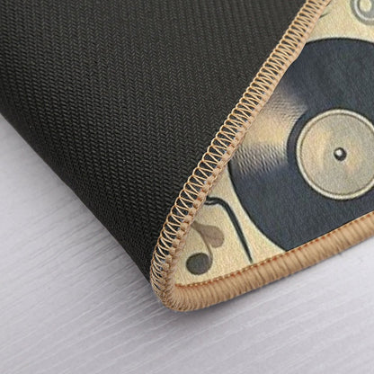 Vintage Music Retro Vibes  Easy Maintenance Bath Mat