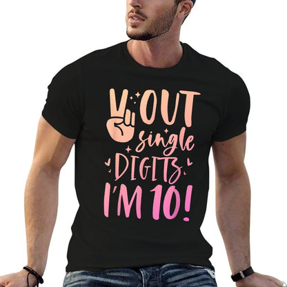 Peace Out Single Digits Im 10 Year Old Girl 10th Birthday  Lightweight T-Shirt