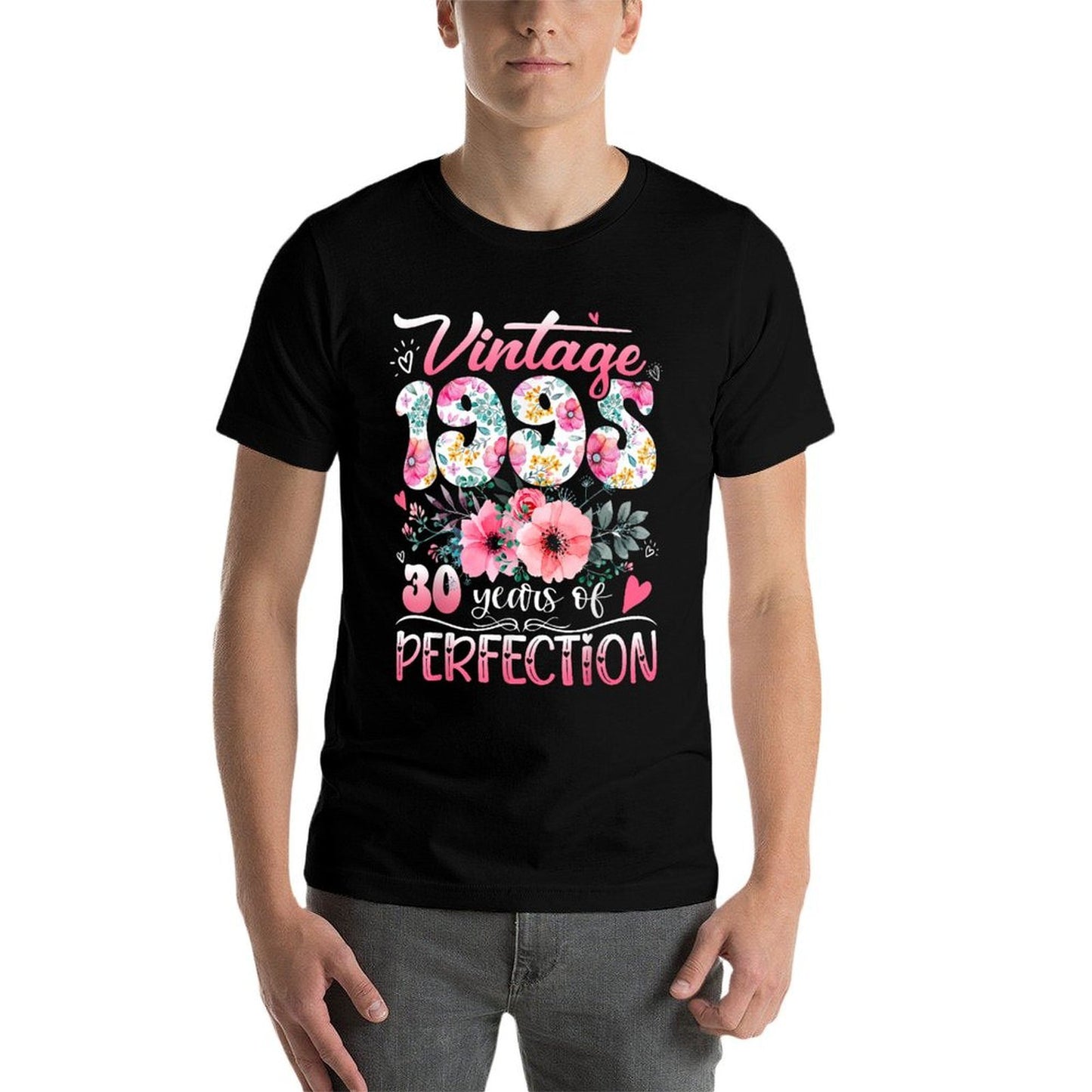 Vintage 1995 Floral 30 Years Of Perfection 30th B-day Party  Affordable Price T-Shirt