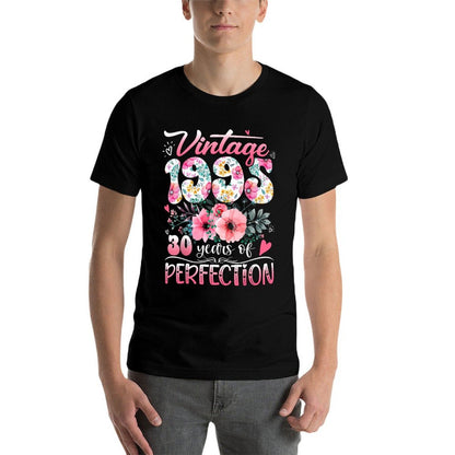 Vintage 1995 Floral 30 Years Of Perfection 30th B-day Party  Affordable Price T-Shirt