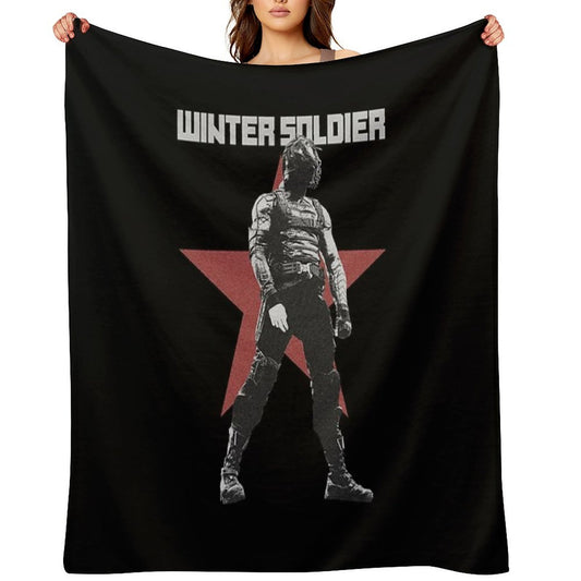 Bucky Barnes The Winter Soldier Red Star Original Print  Dark Ver. Comfort Throw Blanket