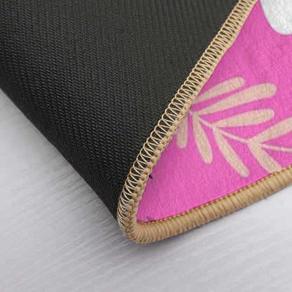 Random Floral Pattern 11 Neon Pink Background Color  High-Traffic Bath Mat