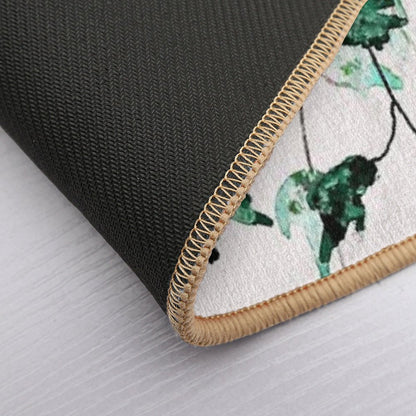 Hand Painted Ivy on The Wall Watercolor  Easy To Clean Bath Mat