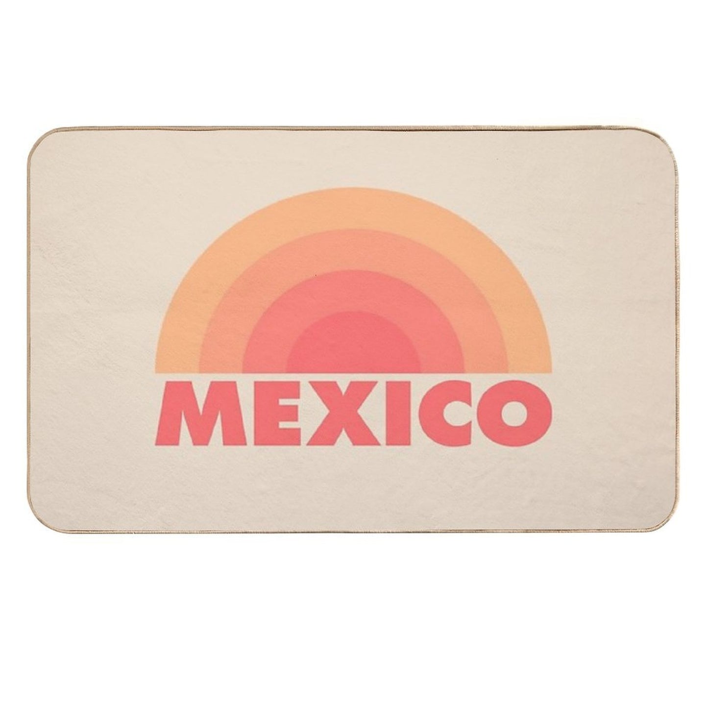 Mexico Retro Rainbow Orange  High-Traffic Bath Mat