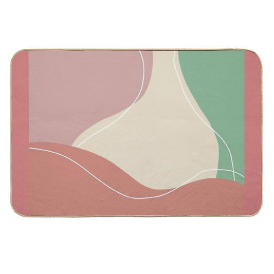Abstract Geometric Wave Lines (Model 2)  Stain-Proof Bath Mat