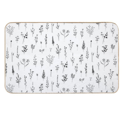 Little Wildflowers Floral Pattern  Dirt-Trapping Bath Mat