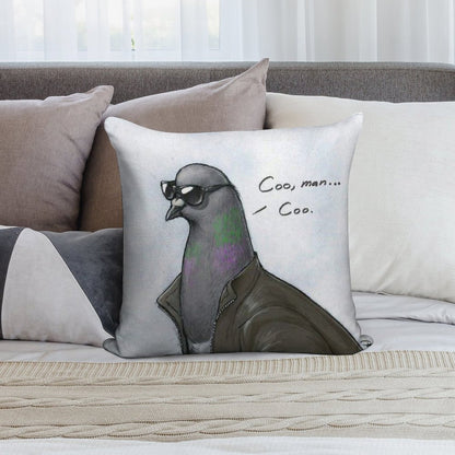 Coo' Man, Coo' Pigeon Soft Washable Throw Pillow