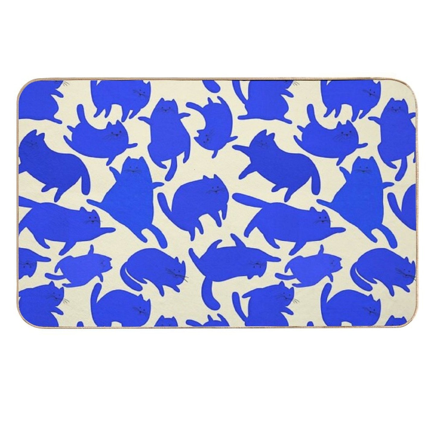 Blue Cats Pattern  Long-Lasting Bath Mat