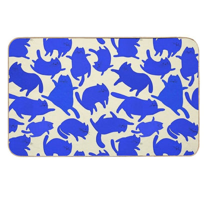 Blue Cats Pattern  Long-Lasting Bath Mat