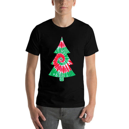 Groovy Christmas Tie Dye Tree T Tye Die Top  High-quality Stitching T-Shirt