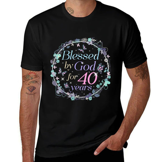 Womens 40th Birthday Women Blessed By God For 40 Years Old Gifts  Vintage-inspired T-Shirt
