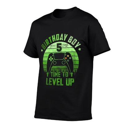 Kids 5th Birthday Boy Time to Level Up 5 Years Old Boys  Versatile T-Shirt