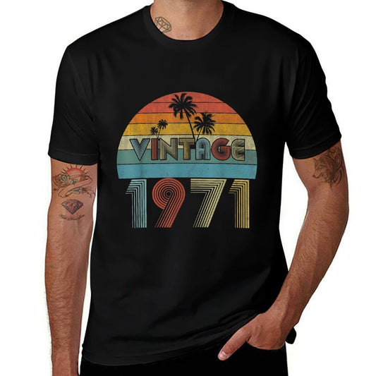 50th Birthday Gifts Birthday Gifts for Him And Her Vintage  High-quality Stitching T-Shirt