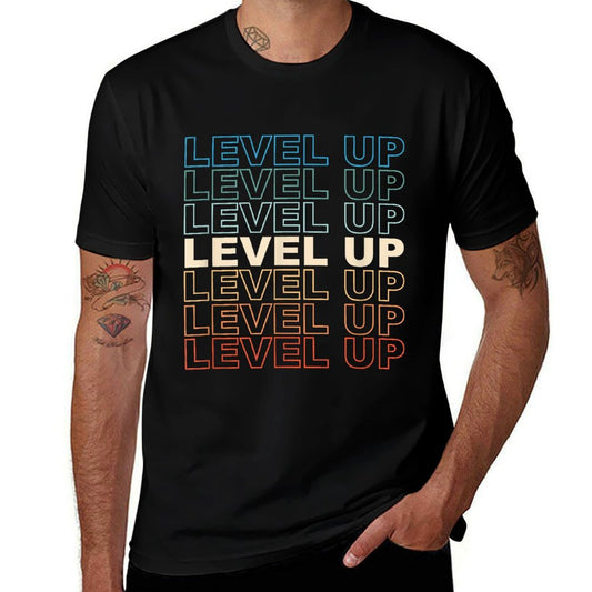 Vintage Gamer LEVEL UP Video Game Lover Retro Gaming Gift  Polyester Blend T-Shirt
