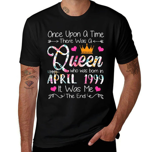 26 Years Old Birthday Girl 26 Birthday Queen April 1999  Trendy Pattern T-Shirt