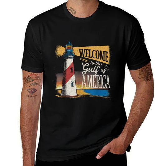 Gulf Of USA America Gift Men Women Flag Beach Durable T-Shirt
