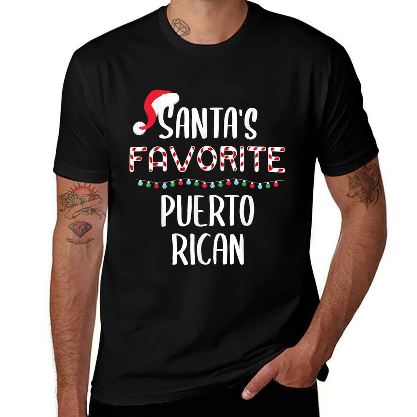 Santas Favorite Puerto Rican Pajamas Christmas Xmas  Trendy Pattern T-Shirt