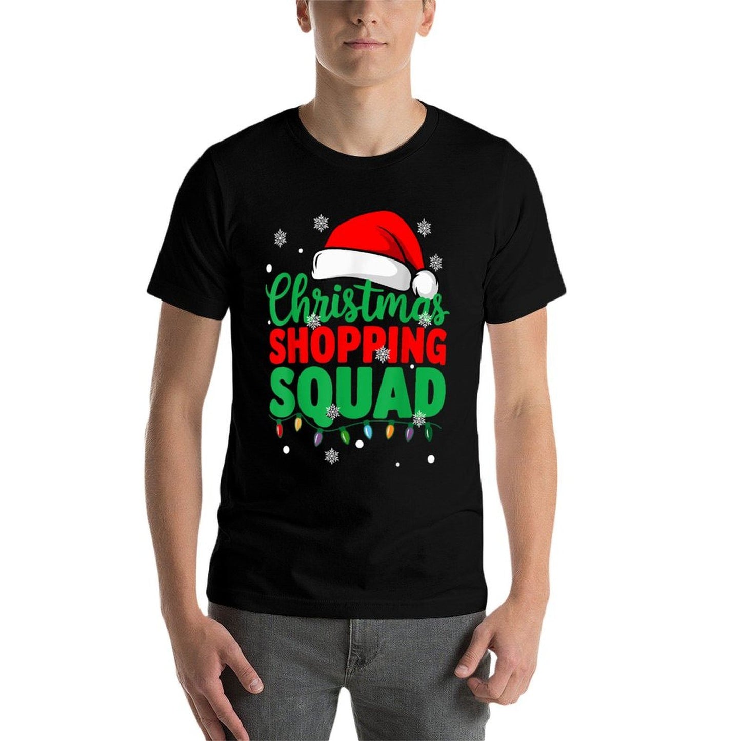 Christmas Shopping Squad Holiday Shopper Group Santa Hat  Breathable T-Shirt