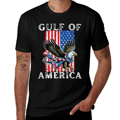 Gulf of USA America Mexico Gulf Est 2025 US American Flag High-quality Stitching T-Shirt
