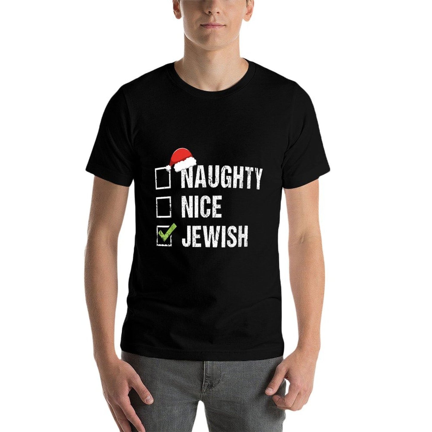 Naughty Nice Jewish Santa Jew Christmas Gift Hanukkah  Moisture-wicking T-Shirt