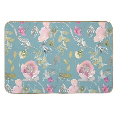 Watercolor Floral Pattern  Stain-Proof Bath Mat