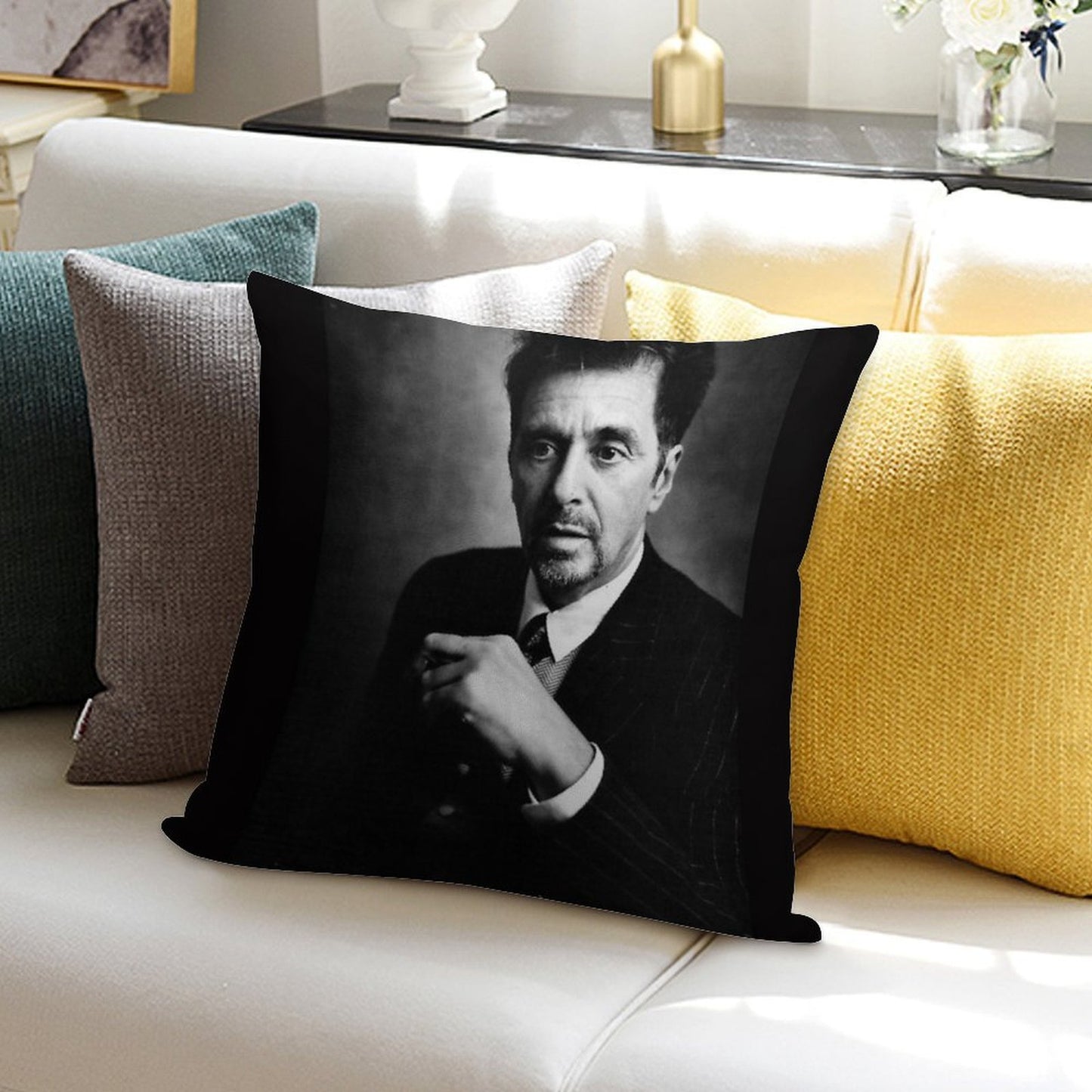 Al Pacino Art Soft Luxury Feel Throw Pillow