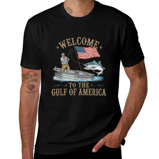 Gulf Of USA America Gift Men Women Flag Beach Versatile T-Shirt