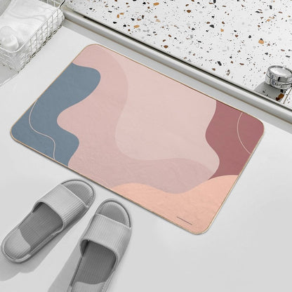 Abstract Waves Pattern  Non-Slip Bath Mat