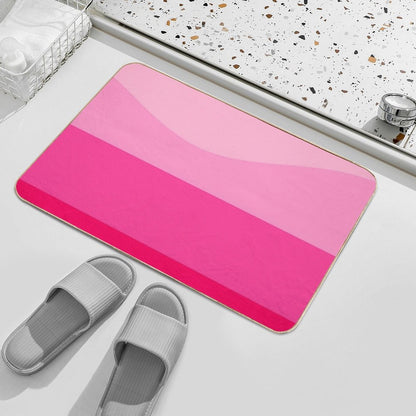 Bright Pink Minimalist Retro Colorful Stripes - Abstract Waves  Odorless Bath Mat