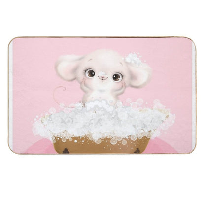 Cute Baby Mouse in A Bathtub, Girls Bathroom Print, Baby Animals in Tub, Whimsy Animal, Kids Bathroom Art  Pet-Safe Bath Mat