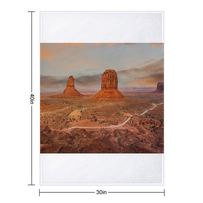 Monument Valley from John Wayne Point at Sunset All-season Throw Blanket