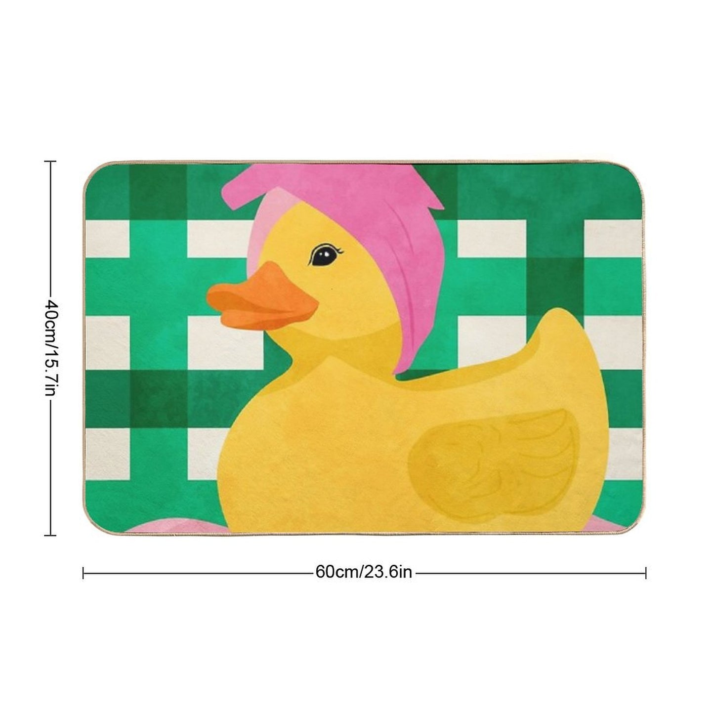 Spa Day, Towel-Wrapped Duck, Self-Care Sunday Illustration, Pink Towel & Bubbles Poster, Pampered Duck Cozy Bath Time  Long-Lasting Bath Mat