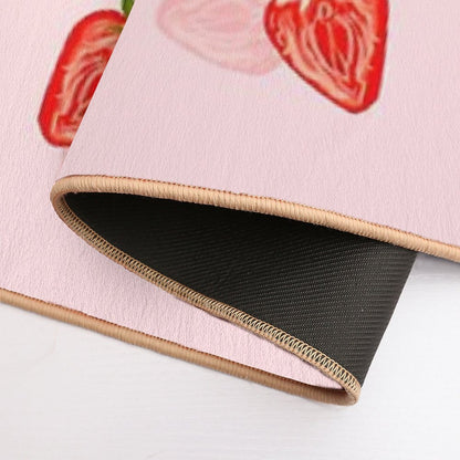 Strawberry Pattern  Easy Maintenance Bath Mat