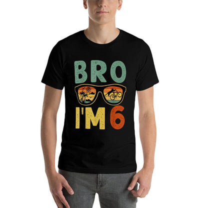 6th Birthday Boy Bro I’m 6 Year Old Kids Six Bday  Vintage-inspired T-Shirt