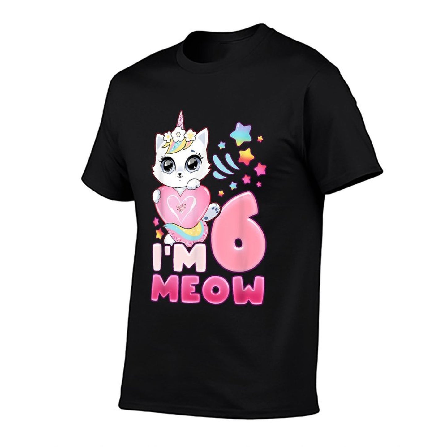 Birthday Girl 6 Years Old, Cat, Unicorn, 6th Birthday  Versatile T-Shirt