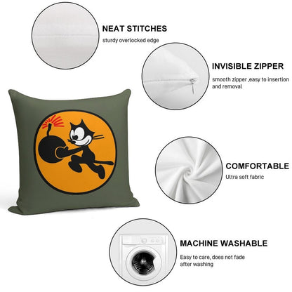 USN VFA-31 Strike Fighter Squadron - Tomcatters - Clean Style Soft High-Density Material Throw Pillow