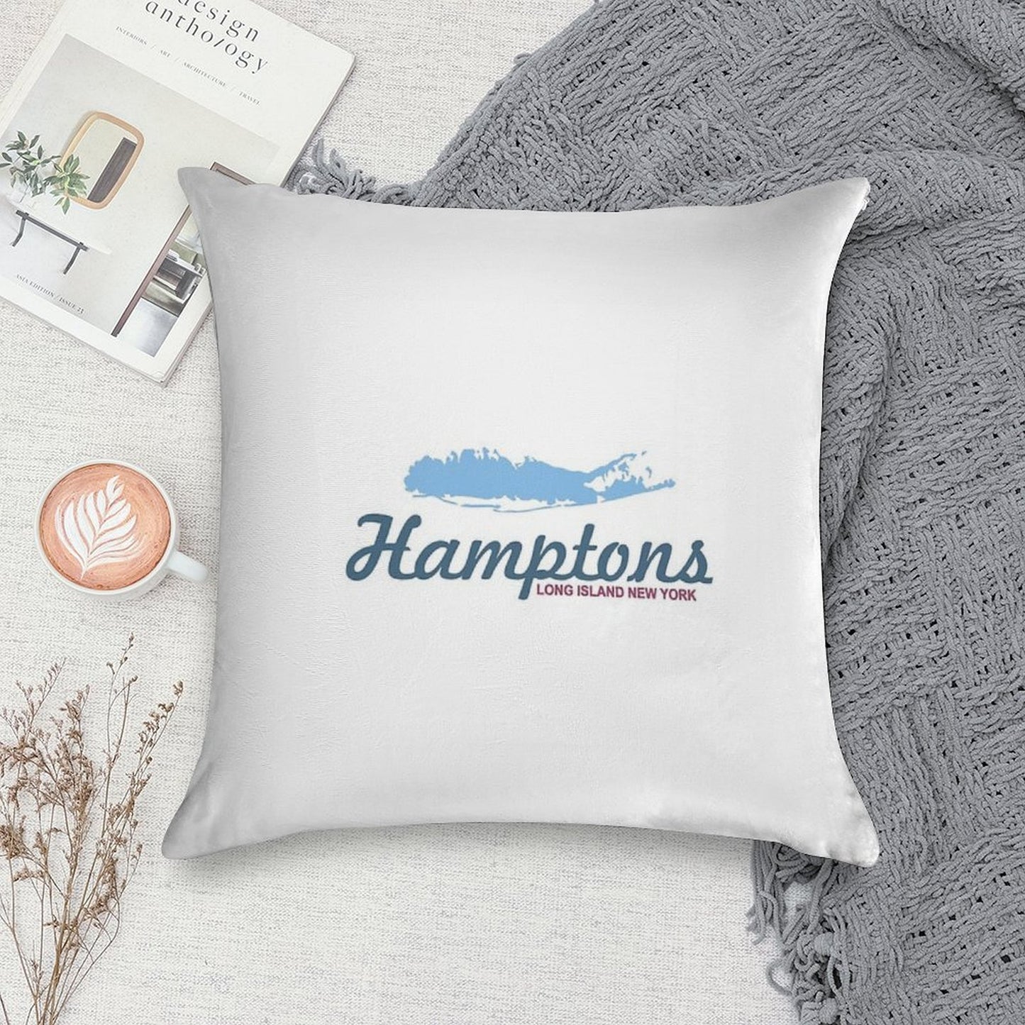 The Hamptons - Long Island. Soft Washable Throw Pillow